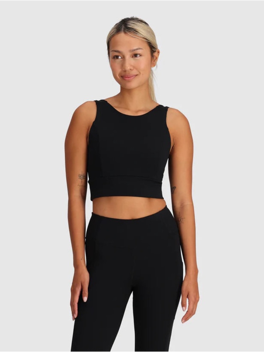 Outdoor Research Vantage Collection Crop Top Womens Medium Black Sports Bra NWOT
